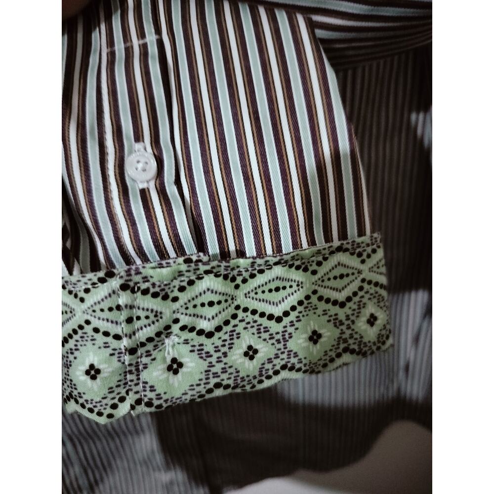 5686) Cinch Women XL Long Sleeve Tencel Striped Button Up Western Shirt - Picture 6 of 8